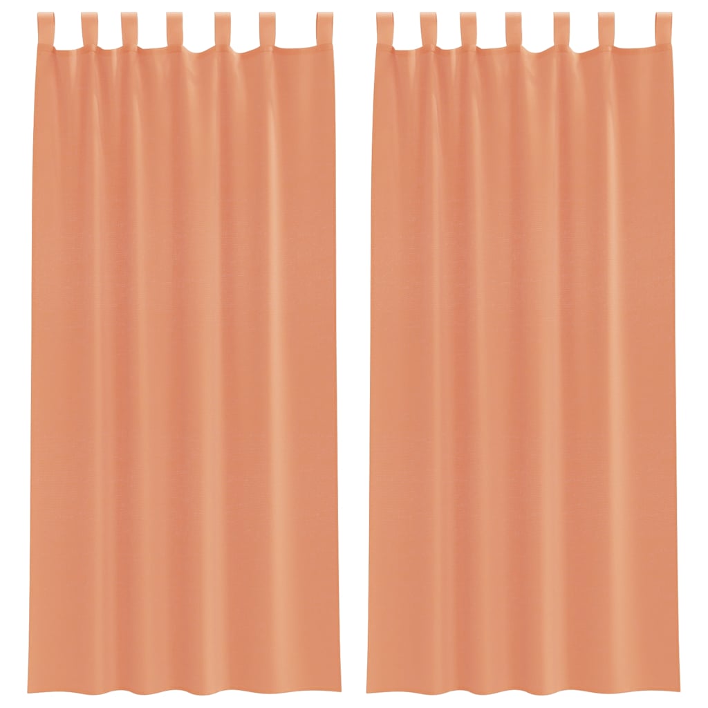 vidaXL Voile Curtains with Loops 2 pcs Terracotta 140x245 cm