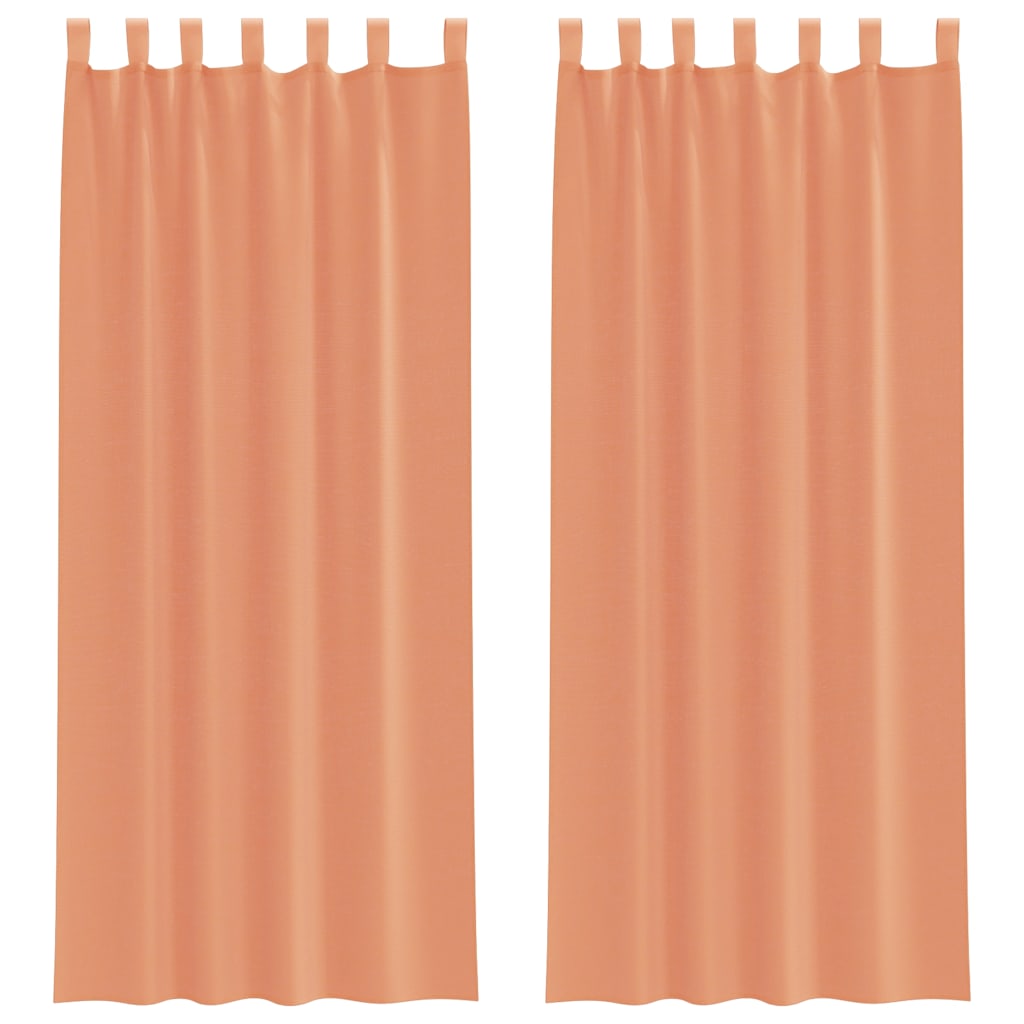 vidaXL Voile Curtains with Loops 2 pcs Terracotta 140x260 cm
