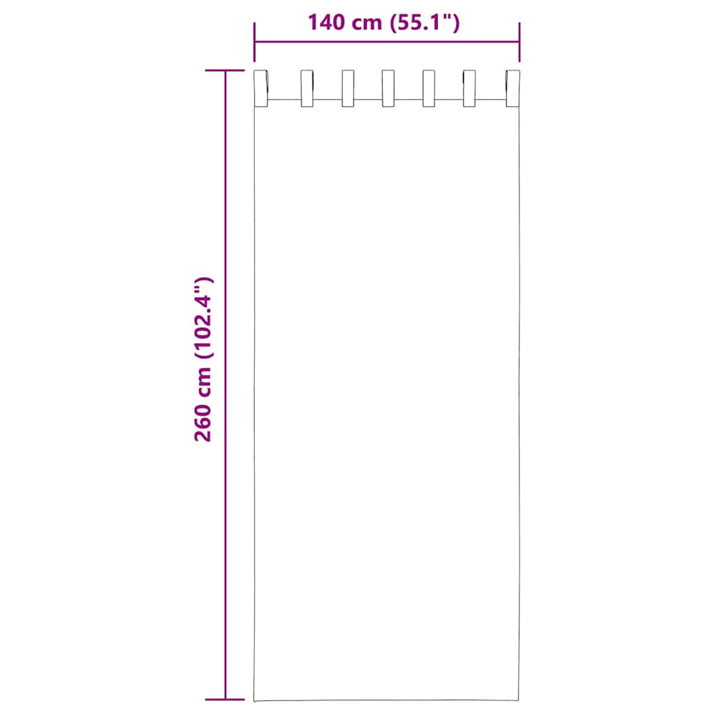 vidaXL Voile Curtains with Loops 2 pcs Terracotta 140x260 cm