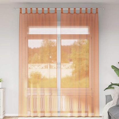 vidaXL Voile Curtains with Loops 2 pcs Terracotta 140x260 cm