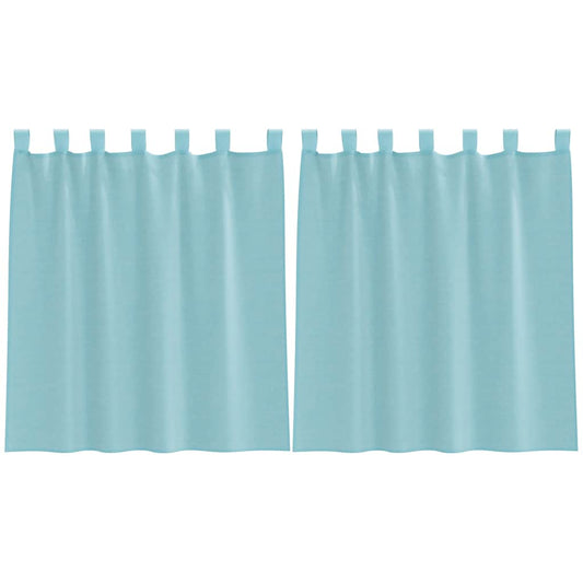 vidaXL Voile Curtains with Loops 2 pcs Turquoise 140x140 cm
