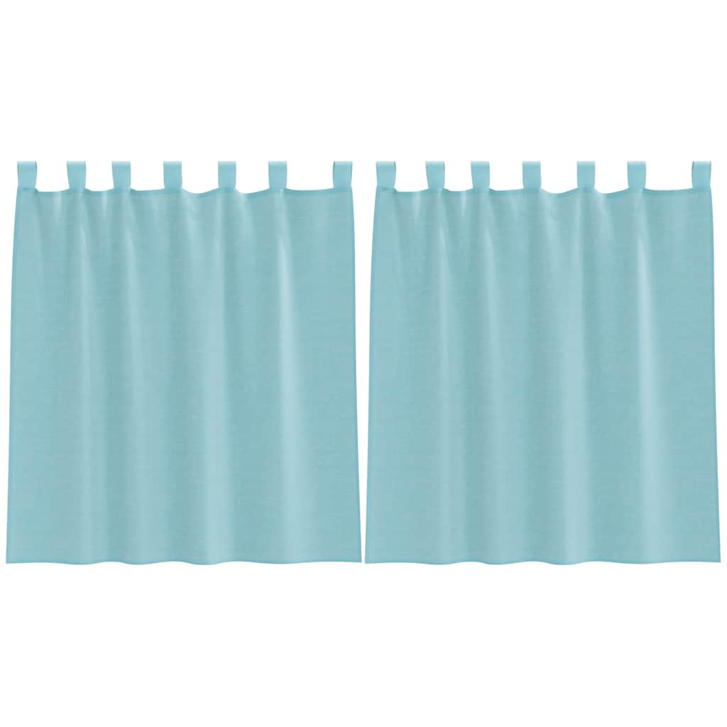 vidaXL Voile Curtains with Loops 2 pcs Turquoise 140x140 cm