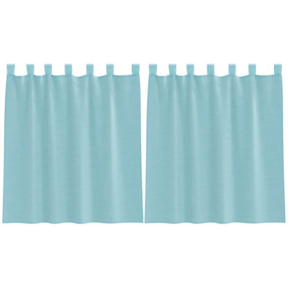 vidaXL Voile Curtains with Loops 2 pcs Turquoise 140x140 cm