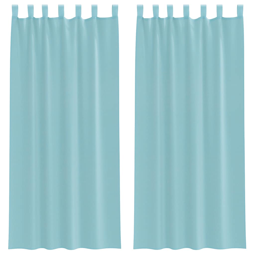 vidaXL Voile Curtains with Loops 2 pcs Turquoise 140x225 cm