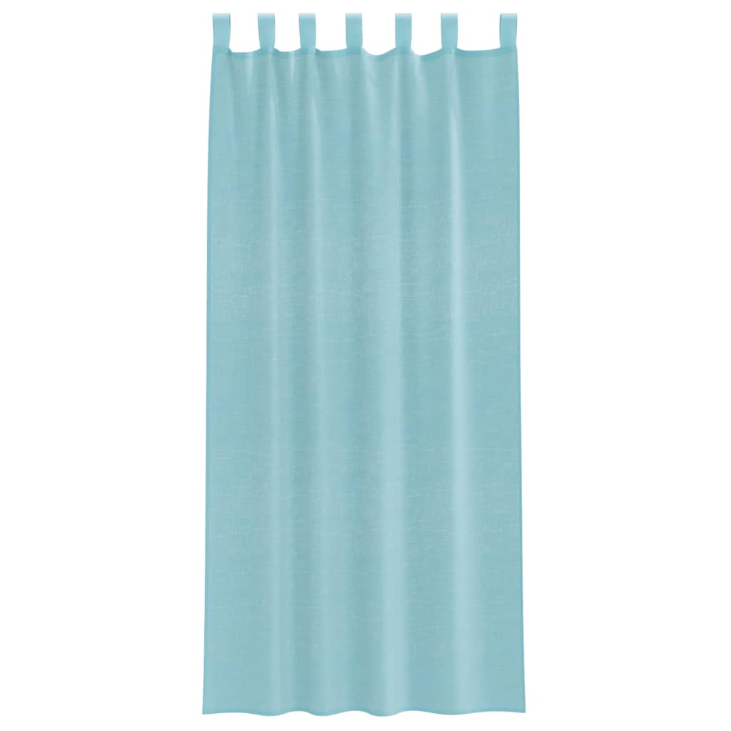 vidaXL Voile Curtains with Loops 2 pcs Turquoise 140x245 cm