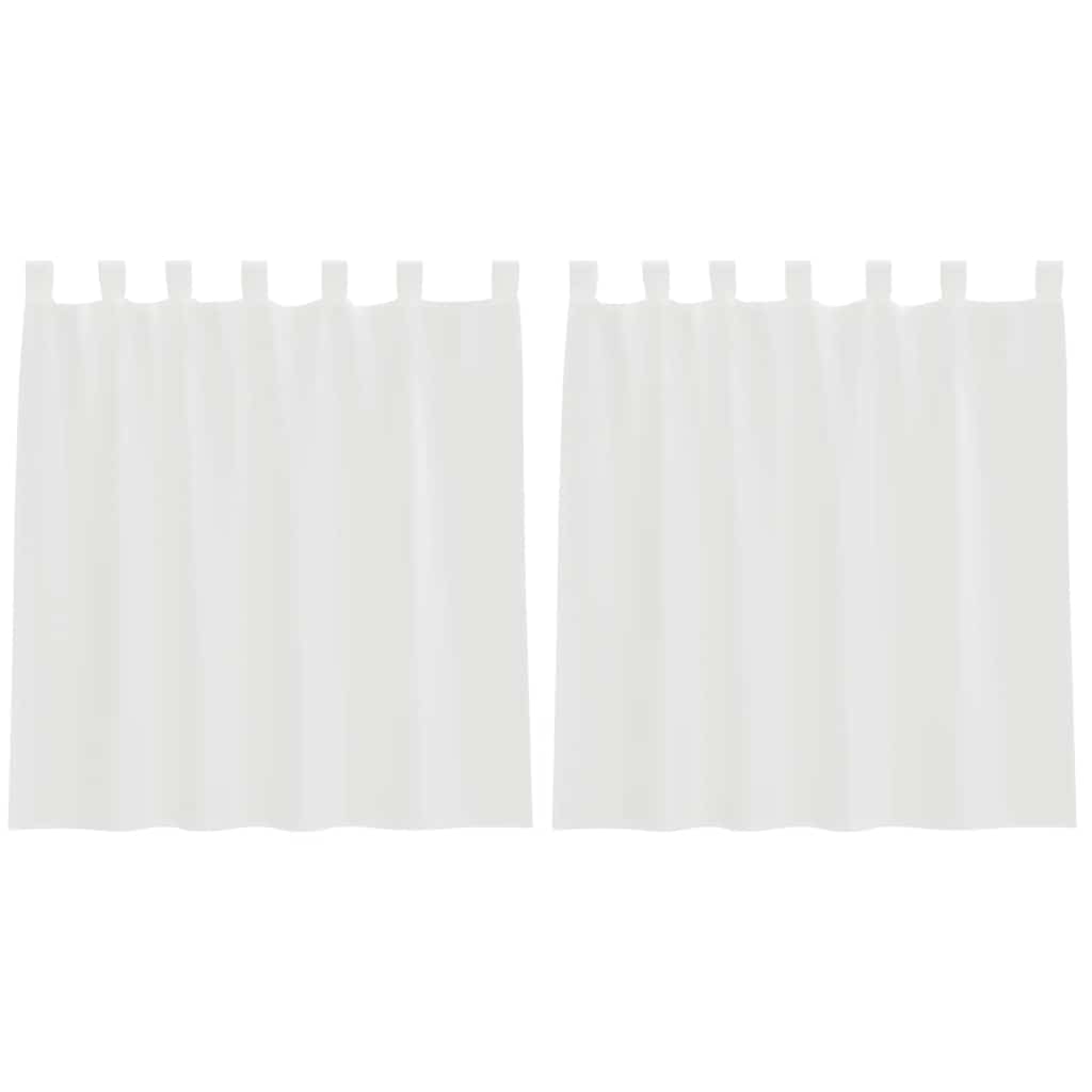 vidaXL Voile Curtains with Loops 2 pcs White 140x140 cm