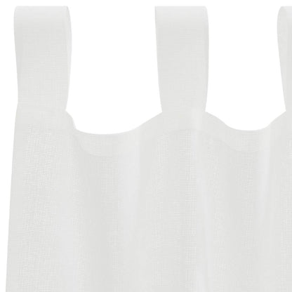 vidaXL Voile Curtains with Loops 2 pcs White 140x140 cm