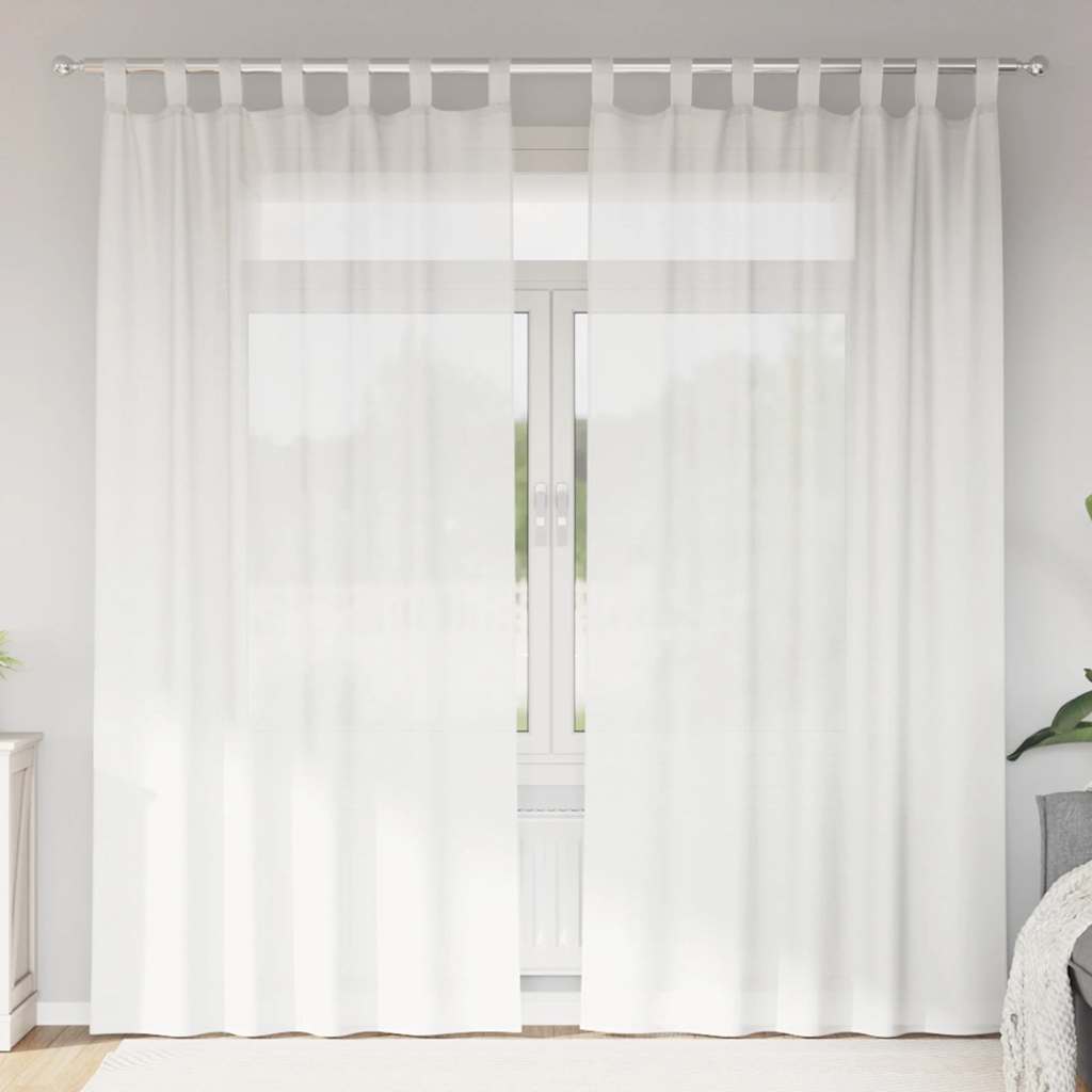 vidaXL Voile Curtains with Loops 2 pcs White 140x245 cm