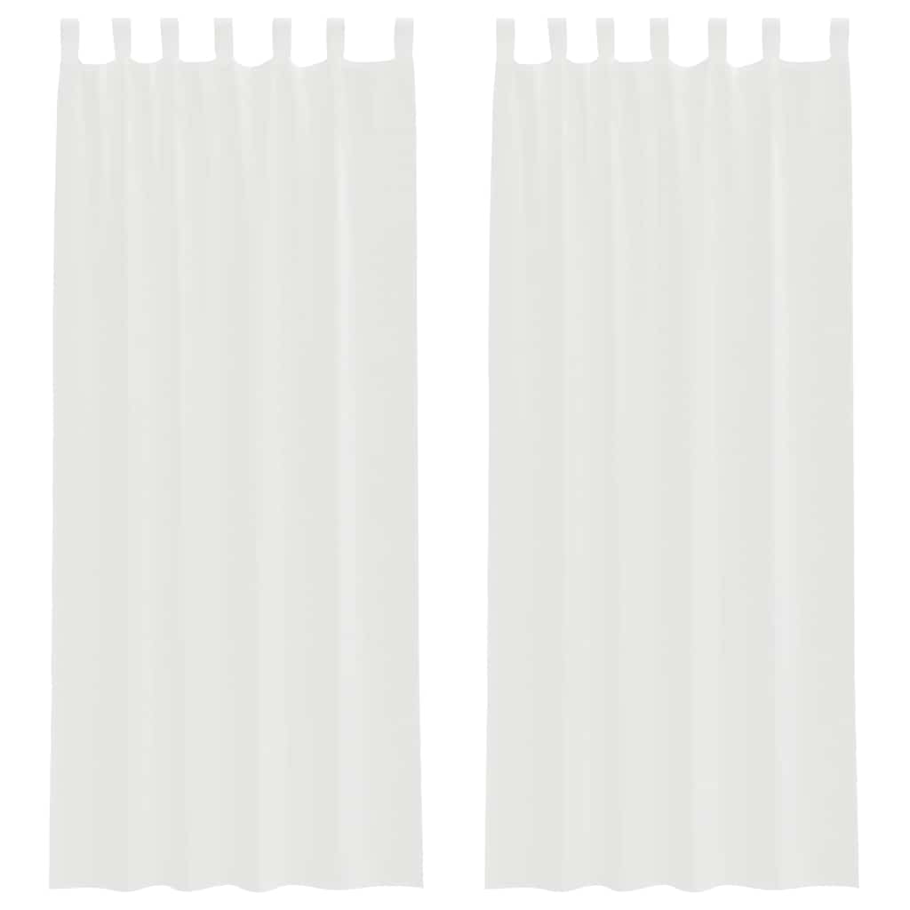 vidaXL Voile Curtains with Loops 2 pcs White 140x260 cm