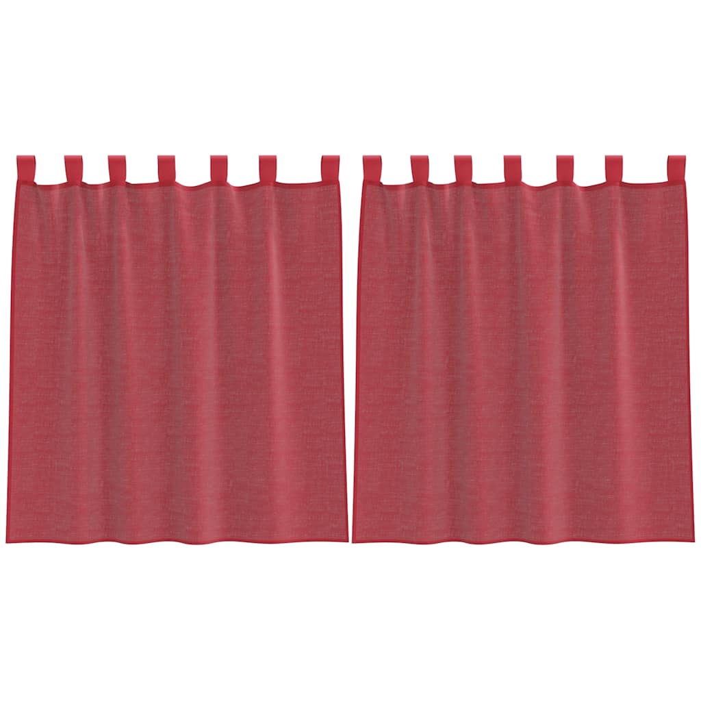 vidaXL Voile Curtains with Loops 2 pcs Wine Red 140x140 cm
