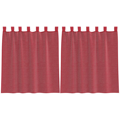 vidaXL Voile Curtains with Loops 2 pcs Wine Red 140x140 cm