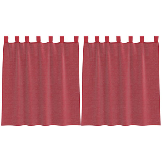 vidaXL Voile Curtains with Loops 2 pcs Wine Red 140x140 cm