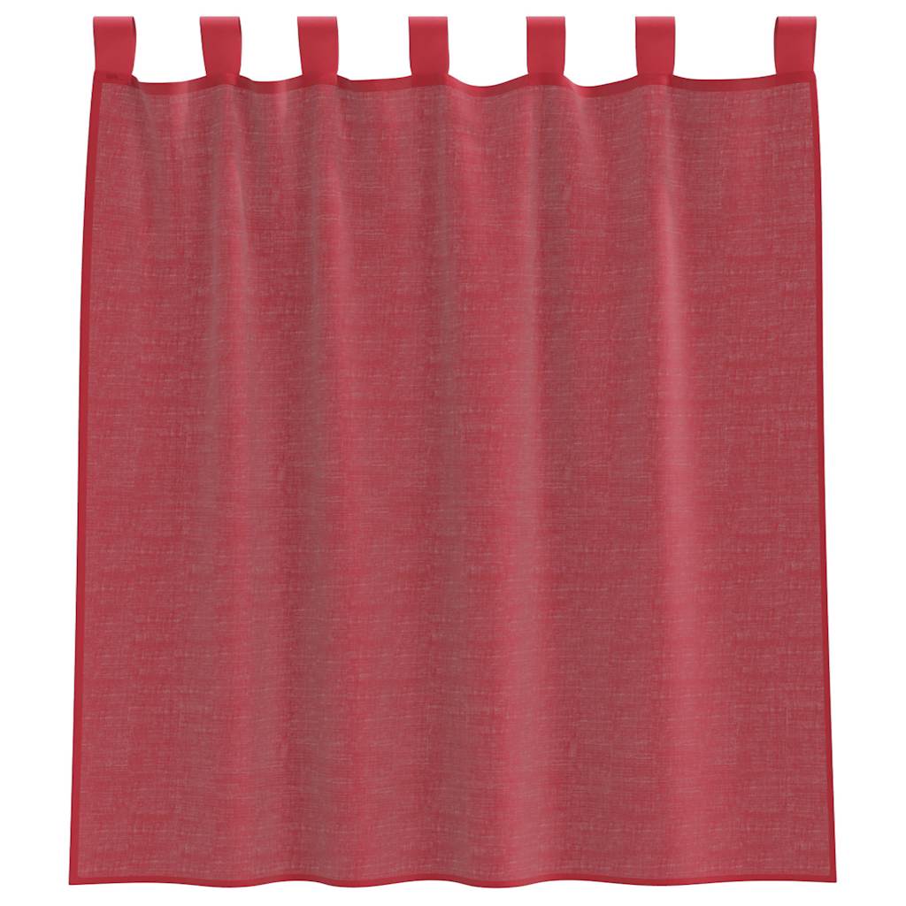vidaXL Voile Curtains with Loops 2 pcs Wine Red 140x140 cm
