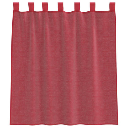vidaXL Voile Curtains with Loops 2 pcs Wine Red 140x140 cm