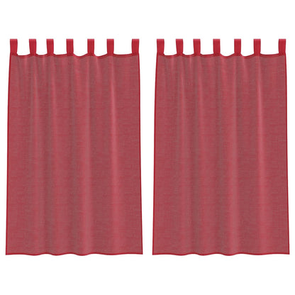vidaXL Voile Curtains with Loops 2 pcs Wine Red 140x175 cm