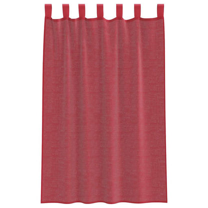 vidaXL Voile Curtains with Loops 2 pcs Wine Red 140x175 cm