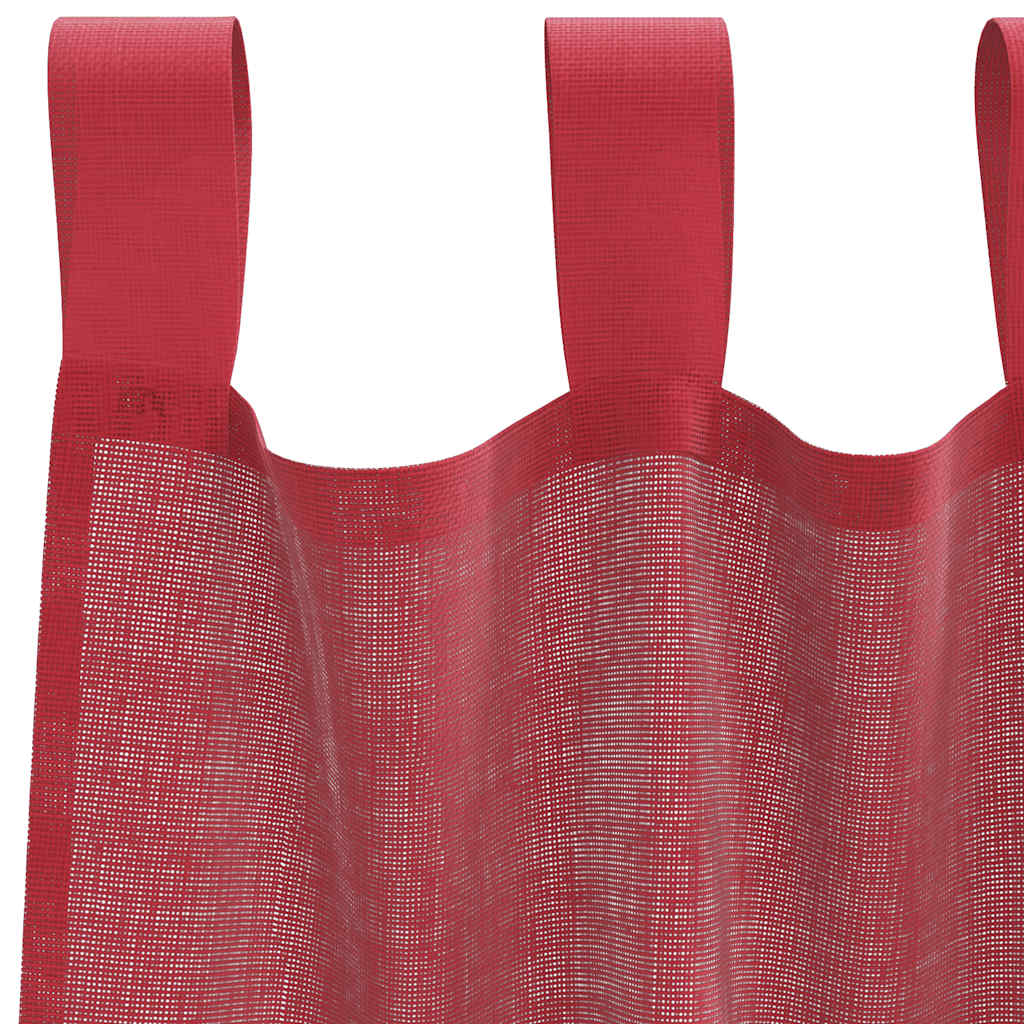 vidaXL Voile Curtains with Loops 2 pcs Wine Red 140x225 cm