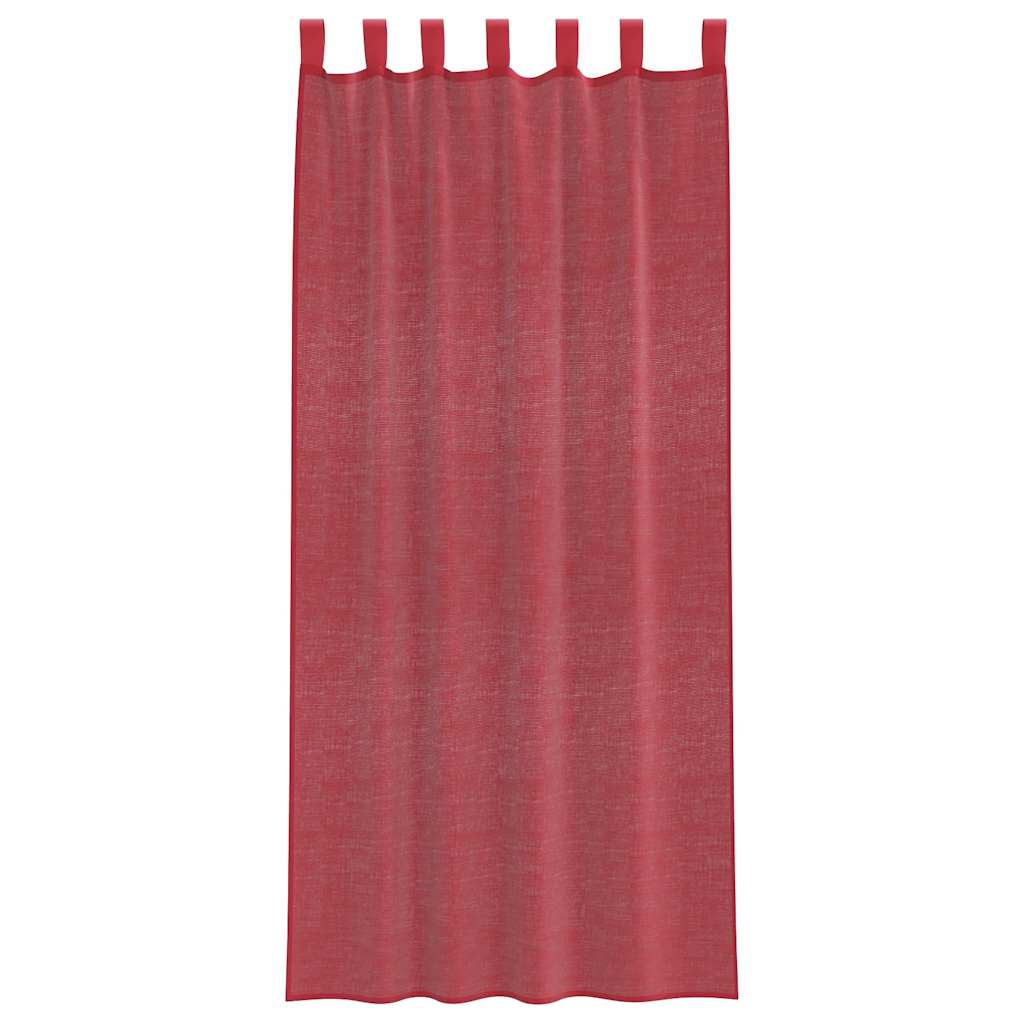 vidaXL Voile Curtains with Loops 2 pcs Wine Red 140x245 cm