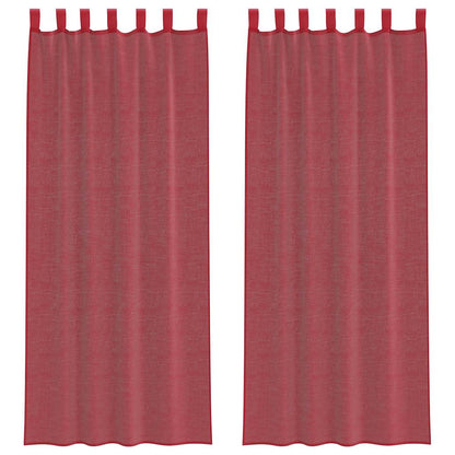 vidaXL Voile Curtains with Loops 2 pcs Wine Red 140x260 cm