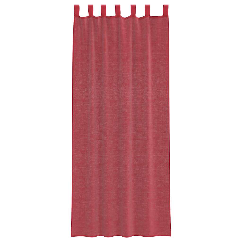 vidaXL Voile Curtains with Loops 2 pcs Wine Red 140x260 cm