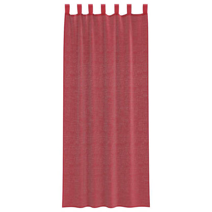 vidaXL Voile Curtains with Loops 2 pcs Wine Red 140x260 cm