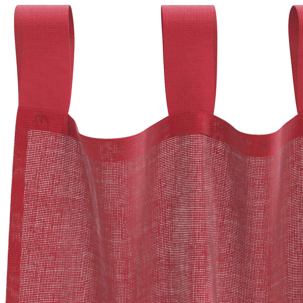 vidaXL Voile Curtains with Loops 2 pcs Wine Red 140x260 cm