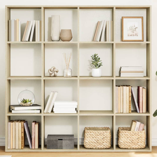 vidaXL Book Cabinet Sonoma Oak 137,5x29x137,5 cm Engineered Wood