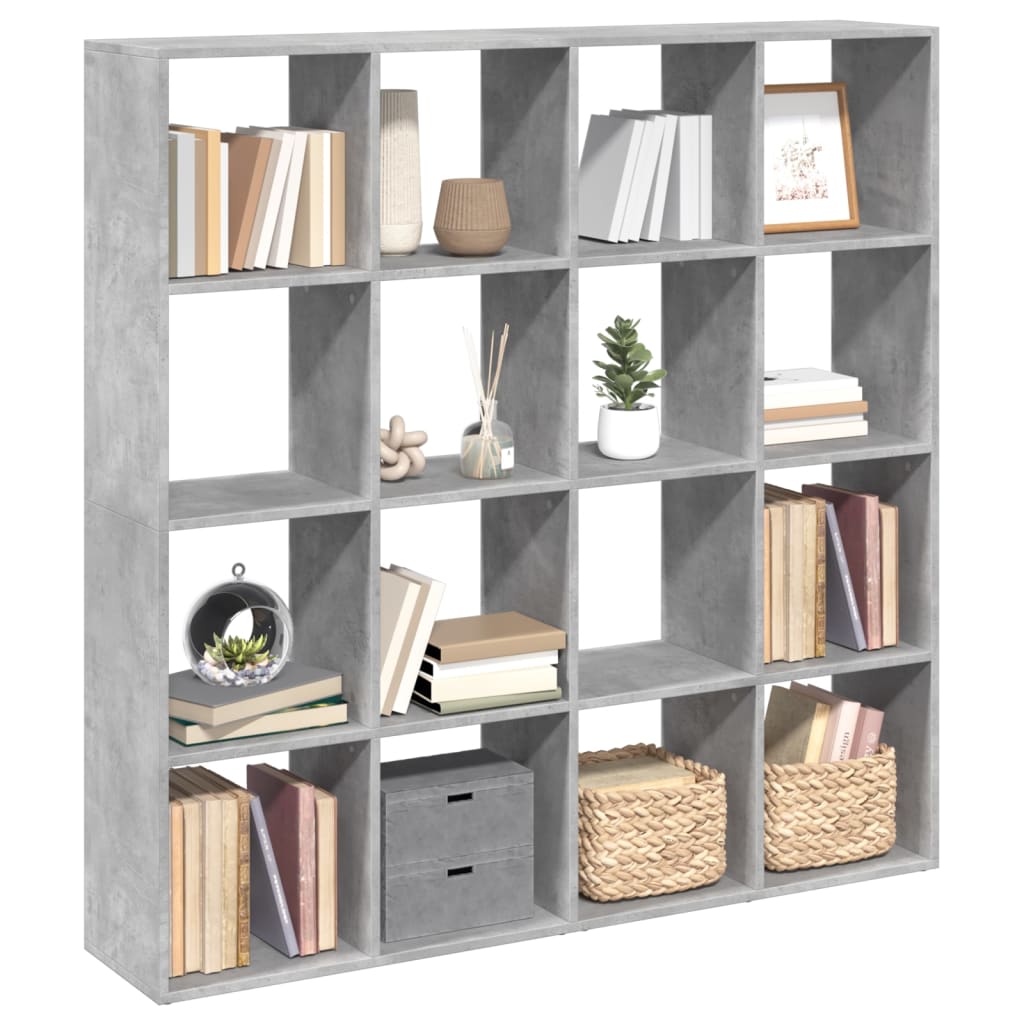 vidaXL Book Cabinet Concrete Grey 137,5x29x137,5 cm Engineered Wood