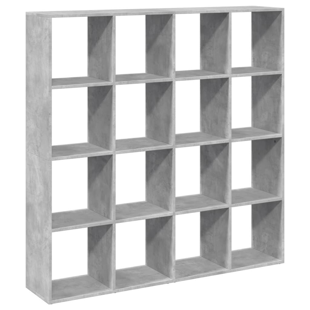 vidaXL Book Cabinet Concrete Grey 137,5x29x137,5 cm Engineered Wood