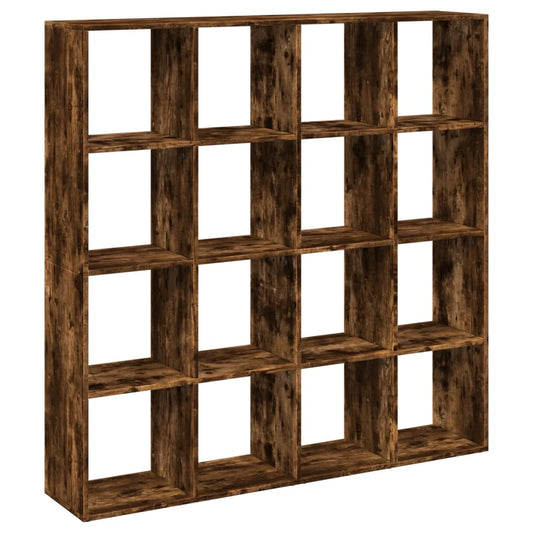 vidaXL Book Cabinet Smoked Oak 137,5x29x137,5 cm Engineered Wood