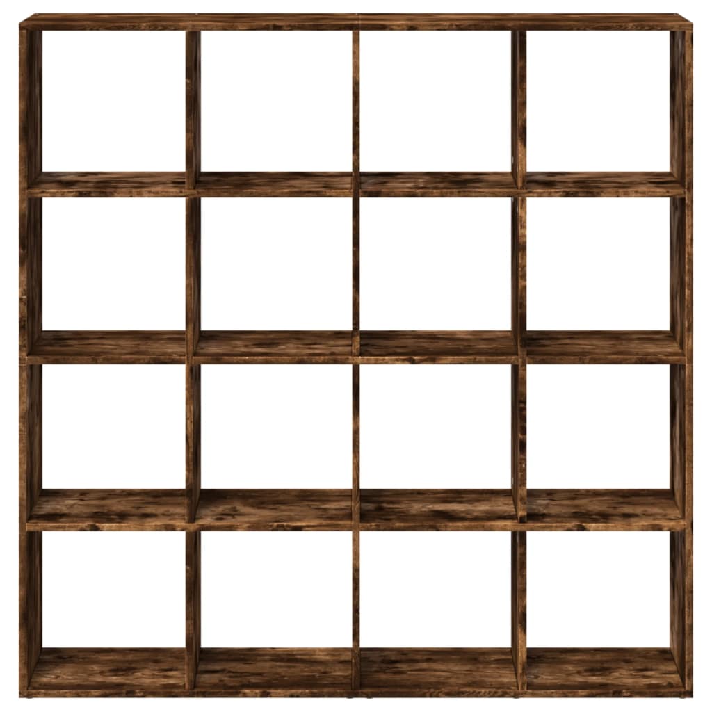 vidaXL Book Cabinet Smoked Oak 137,5x29x137,5 cm Engineered Wood