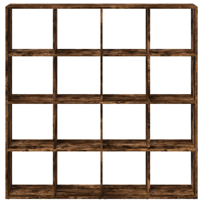 vidaXL Book Cabinet Smoked Oak 137,5x29x137,5 cm Engineered Wood