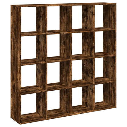 vidaXL Book Cabinet Smoked Oak 137,5x29x137,5 cm Engineered Wood