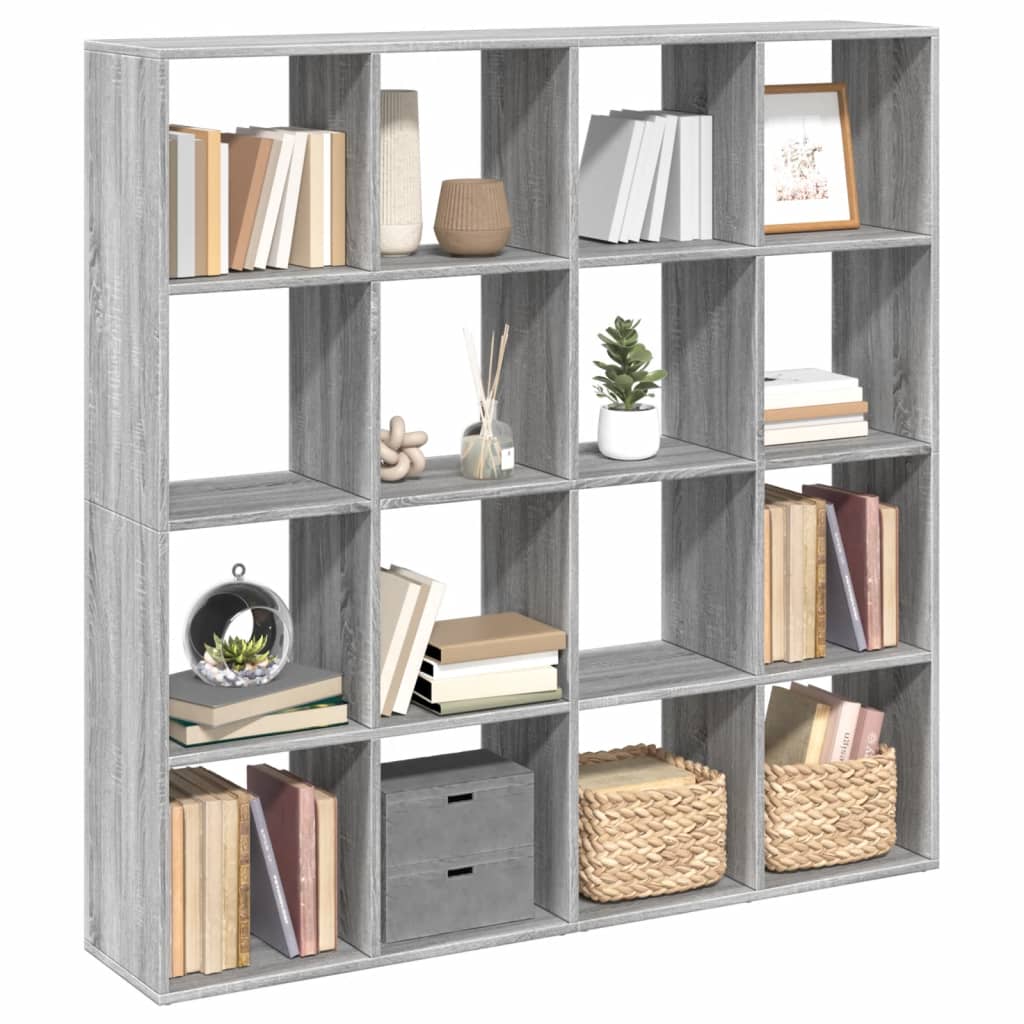 vidaXL Book Cabinet Grey Sonoma 137,5x29x137,5 cm Engineered Wood