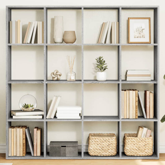 vidaXL Book Cabinet Grey Sonoma 137,5x29x137,5 cm Engineered Wood