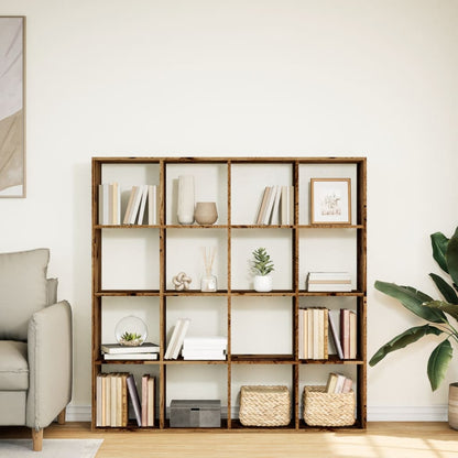 vidaXL Book Cabinet Old Wood 137,5x29x137,5 cm Engineered Wood