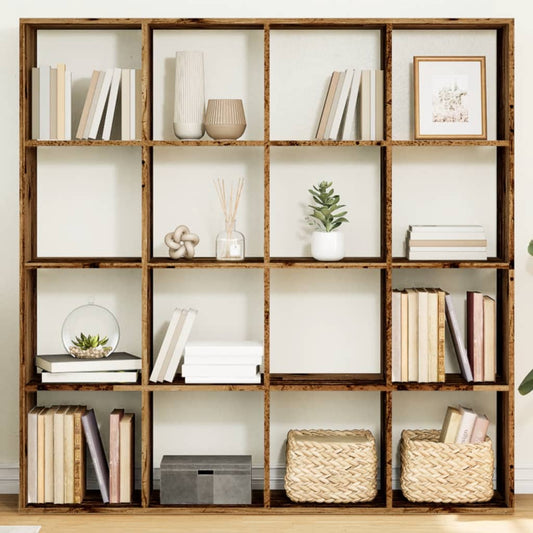 vidaXL Book Cabinet Old Wood 137,5x29x137,5 cm Engineered Wood