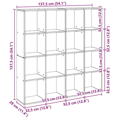 vidaXL Book Cabinet Artisian Oak 137,5x29x137,5 cm Engineered Wood