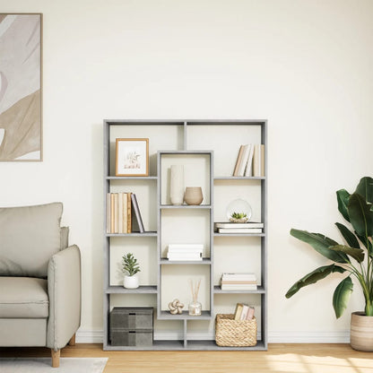 vidaXL Book Cabinet Concrete Grey 102x29x143 cm Engineered Wood