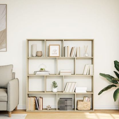 vidaXL Book Cabinet Sonoma Oak 132x29x141,5 cm Engineered Wood