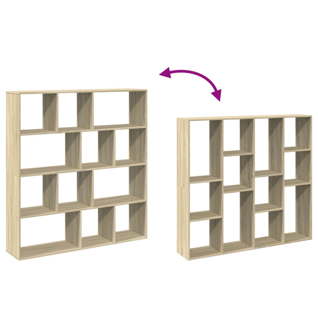 vidaXL Book Cabinet Sonoma Oak 132x29x141,5 cm Engineered Wood