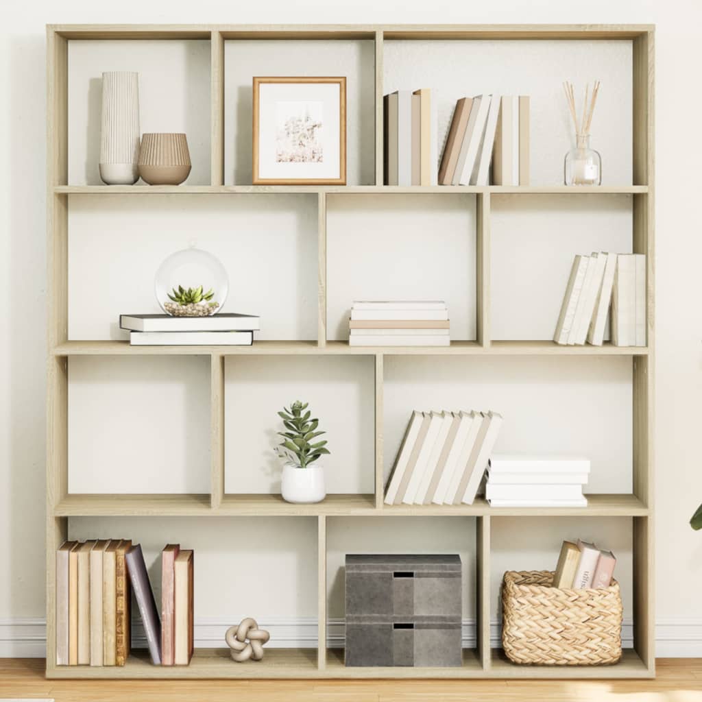 vidaXL Book Cabinet Sonoma Oak 132x29x141,5 cm Engineered Wood