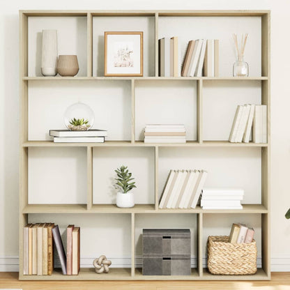 vidaXL Book Cabinet Sonoma Oak 132x29x141,5 cm Engineered Wood
