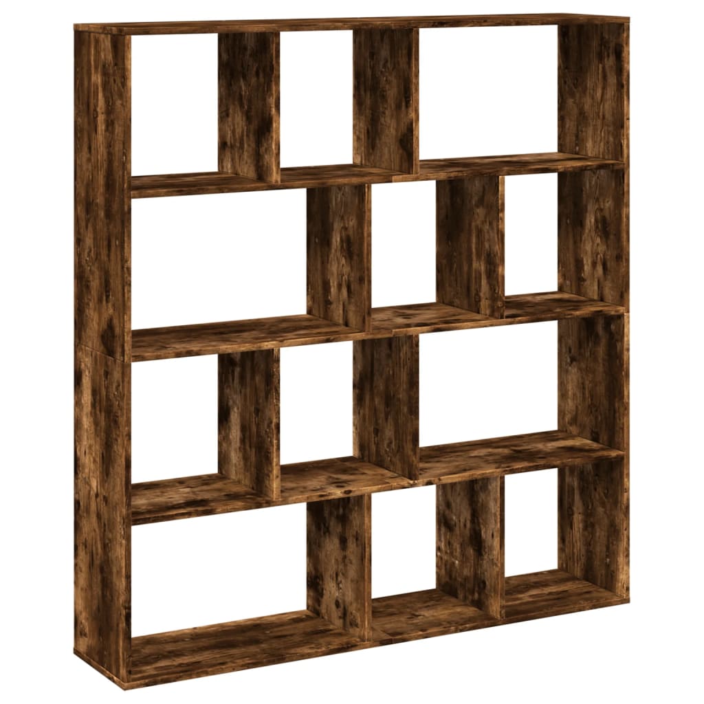 vidaXL Book Cabinet Smoked Oak 132x29x141,5 cm Engineered Wood