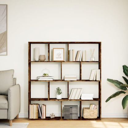 vidaXL Book Cabinet Smoked Oak 132x29x141,5 cm Engineered Wood