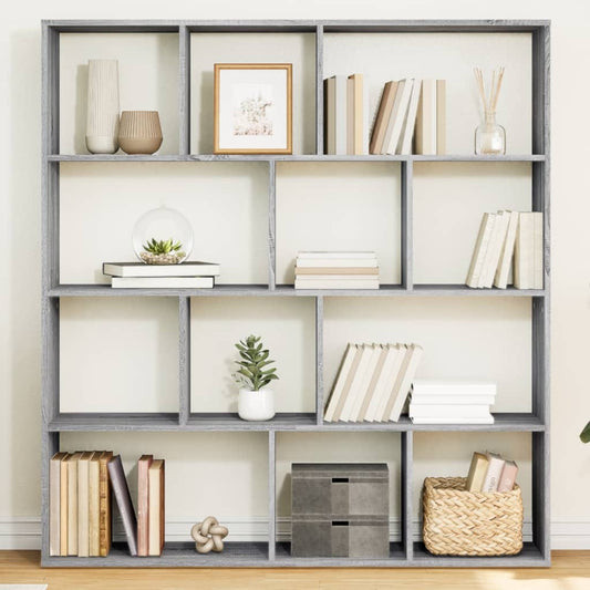 vidaXL Book Cabinet Grey Sonoma 132x29x141,5 cm Engineered Wood