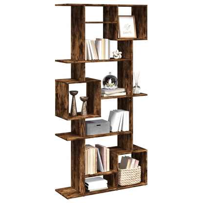 vidaXL Book Cabinet Smoked Oak 92x29x188 cm Engineered Wood