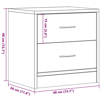 vidaXL Bedside Cabinet Old Wood 40x30x40 cm Engineered Wood