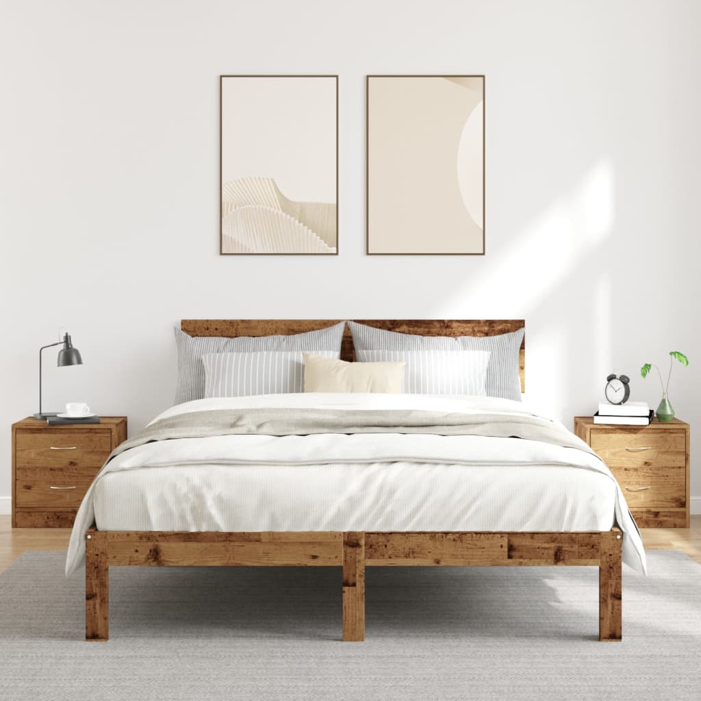vidaXL Bedside Cabinets 2 pcs Old Wood 40x30x40 cm Engineered Wood