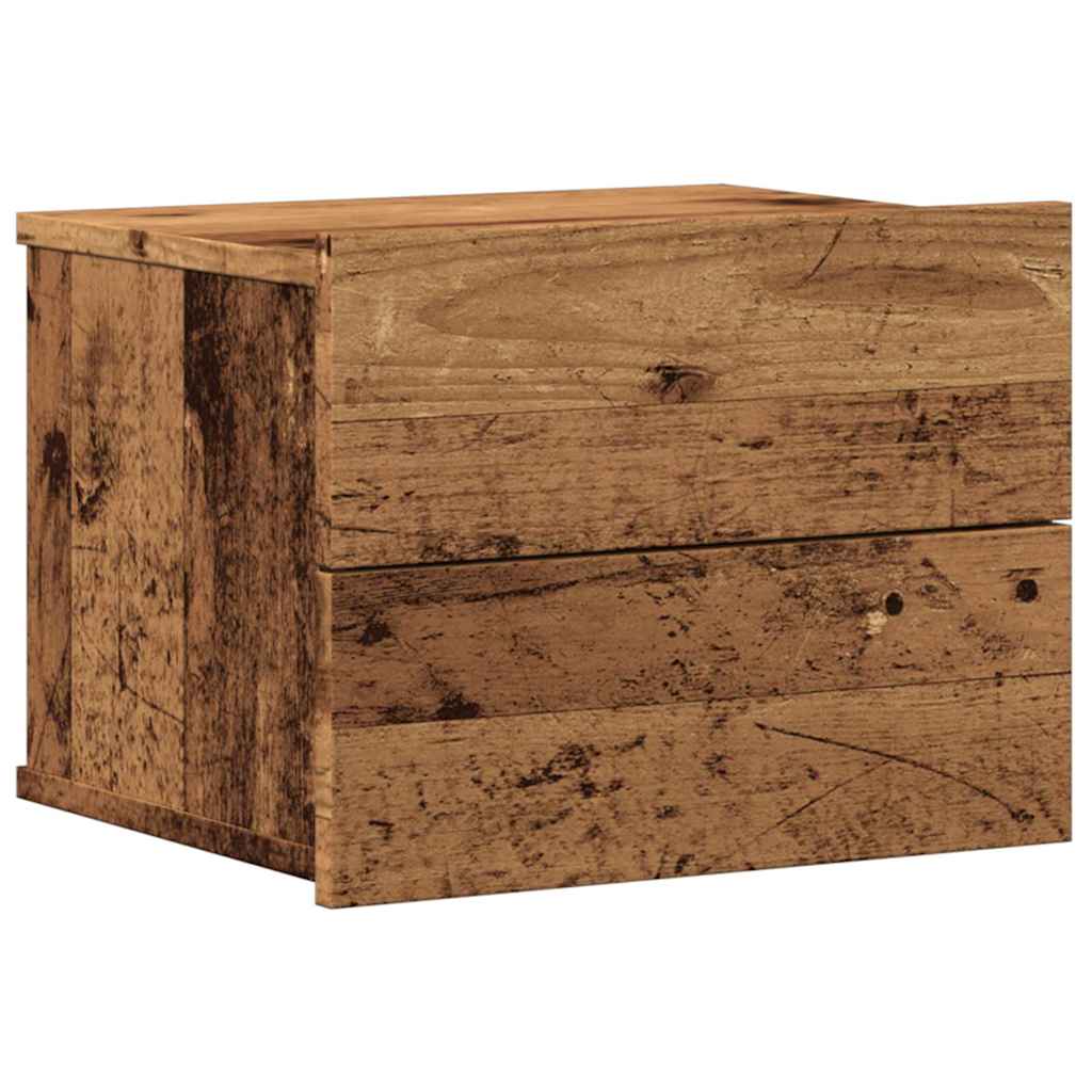 vidaXL Wall-mounted Bedside Cabinet Old Wood 40x32x30 cm